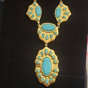 Gold and Turquoise Statement Necklace KENDRA SCOTT MONTANA
